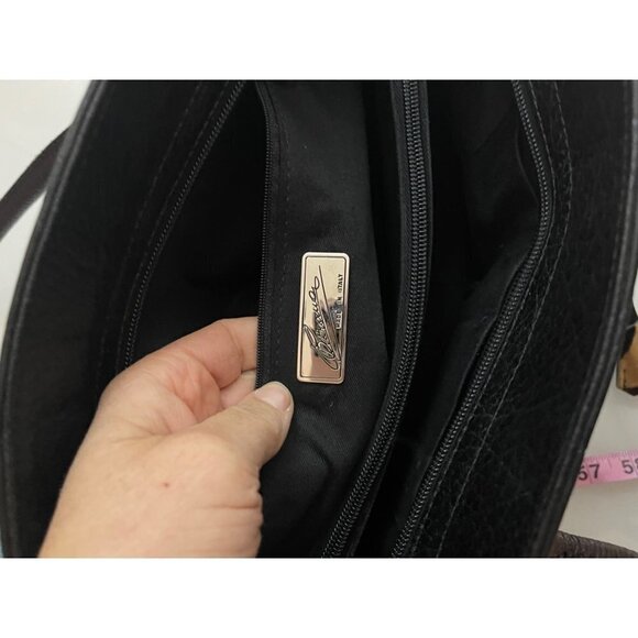 Womens Shoulder HandBag Brown Cowhide Hair Croc Embossed Leather Made In Italy - Picture 8 of 16